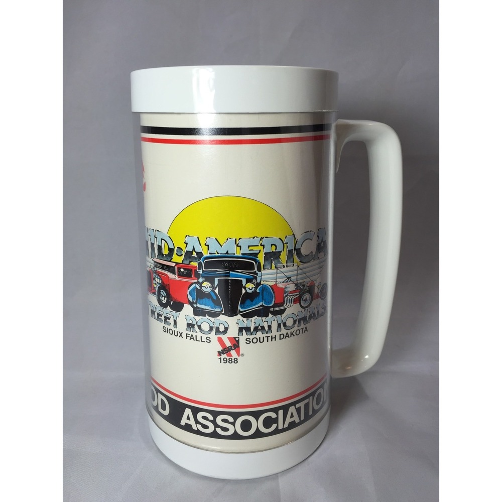 Vintage 1988 NSRA Mid-America Street Rod Nationals Thermo-Serv Insulated Mug 6.5